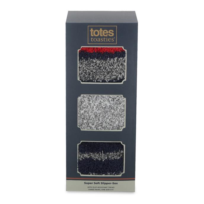 totes® Mens 3 Pack Supersoft Cosy Socks Navy Mix Extra Image 8